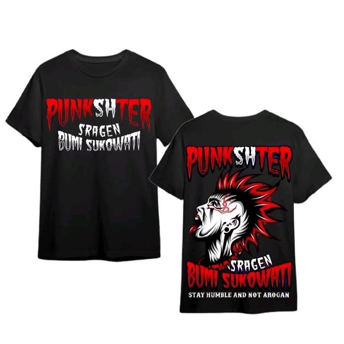 PROMO!!! Kaos Punkshter Sragen - Punkshter Bumi sukowati Bahan Cotton Combed Warna Hitam