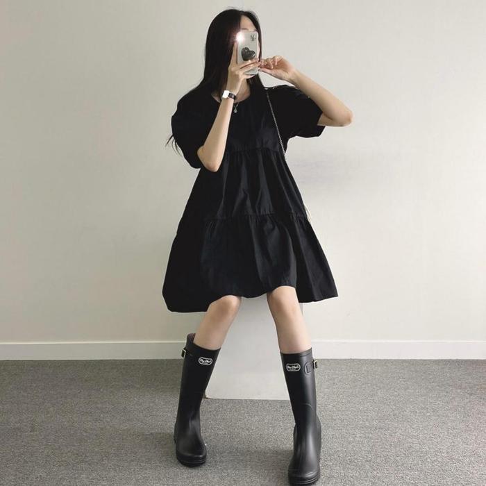 NEW DRESS KOREA ALICE DRESS CASUAL DRESS UMPAK DRESS PENDEK DRESS SANTAI CASUAL OUTFIT