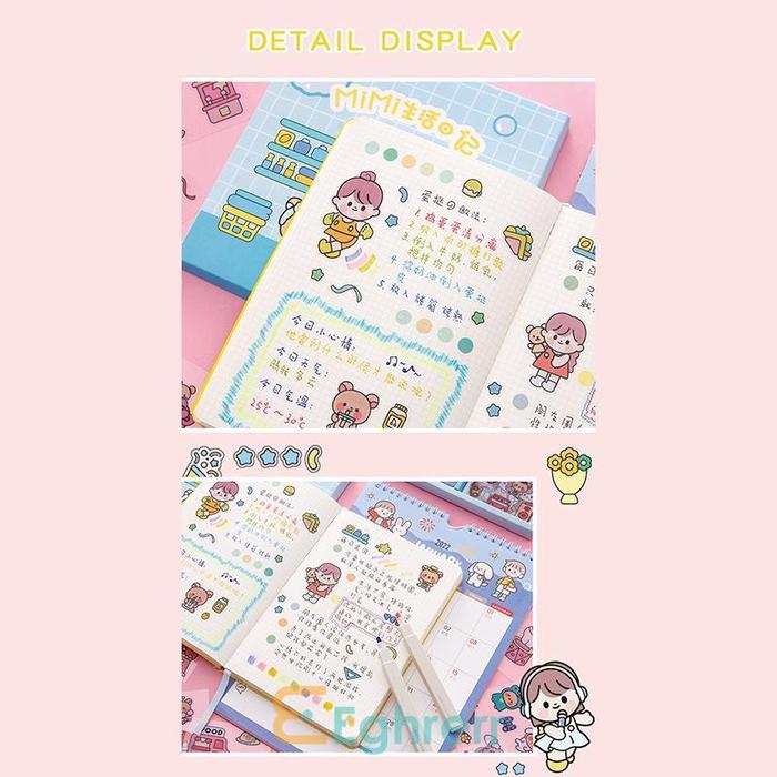 ✨EG-20 Lembar Stiker Motif Gadis Kartun Lucu/Sticker Momo Untuk Menghias Buku Gelas Air Dekorasi Dia