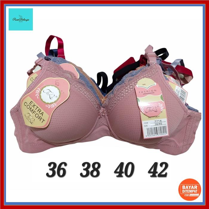 BH BRA Wanita Size 36-42 Busa Tipis Tanpa Kawat D-714 Kait 3 BRA Fashion Renda Bunga Teli BH BRA Jum