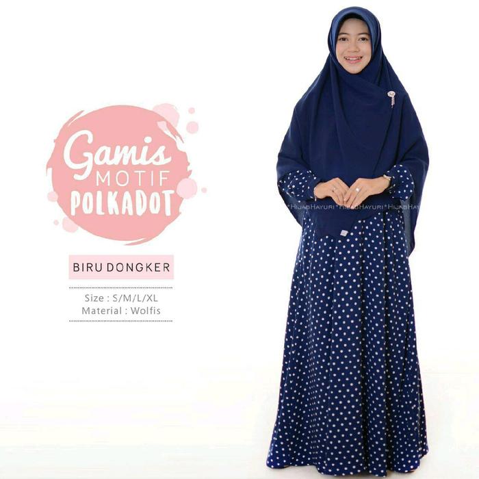 GAMIS MOTIF POLKADOT BY HIJAB HAYURI