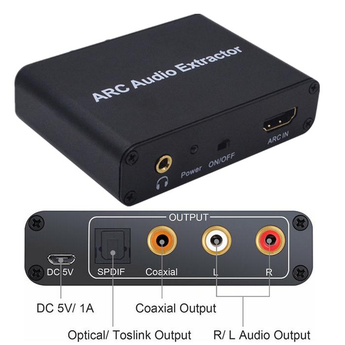 Aluminum Alloy ARC Audio Extractor Digital DAC to RCA Coax SPDIF