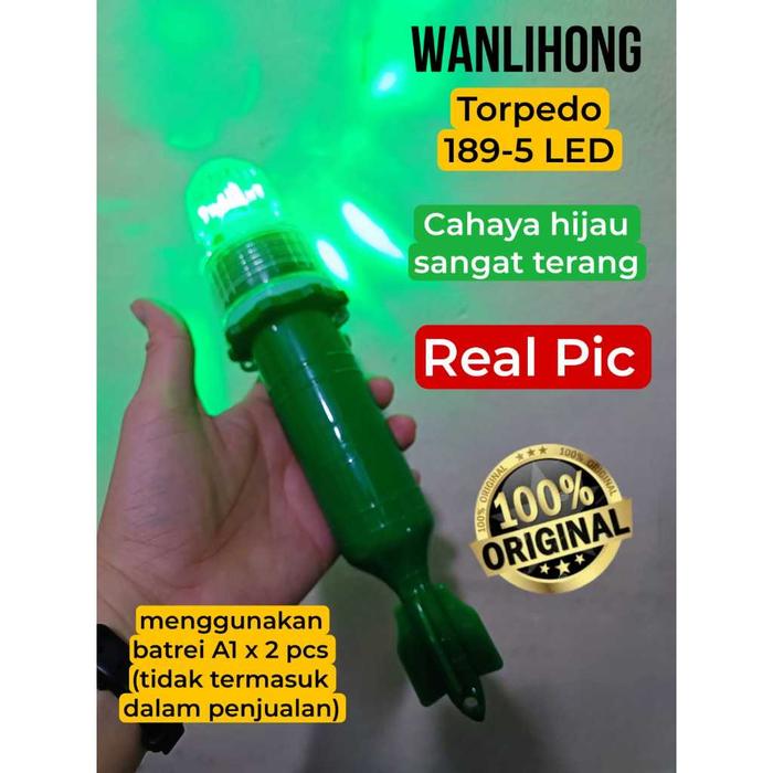 Lampu Torpedo Nelayan WANLIHONG 189 Tidak Berkedip 5 LED Seal Tebal
