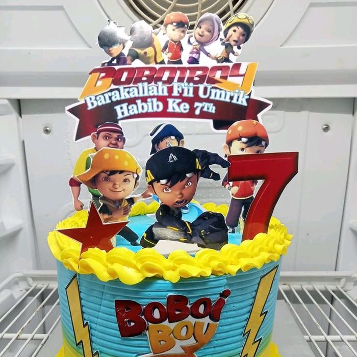 1 set cake topper BoBoiBoy custom nama /cake topper ultah Fashion Kids Costume