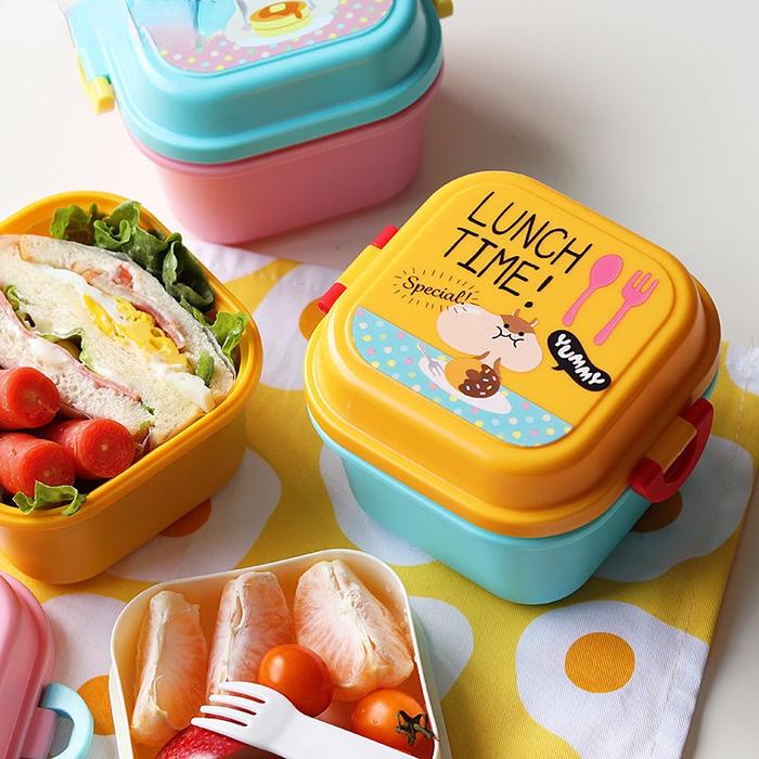 Kids Cartoon Plastic Lunch Box Food Bento Box Microwave Oven