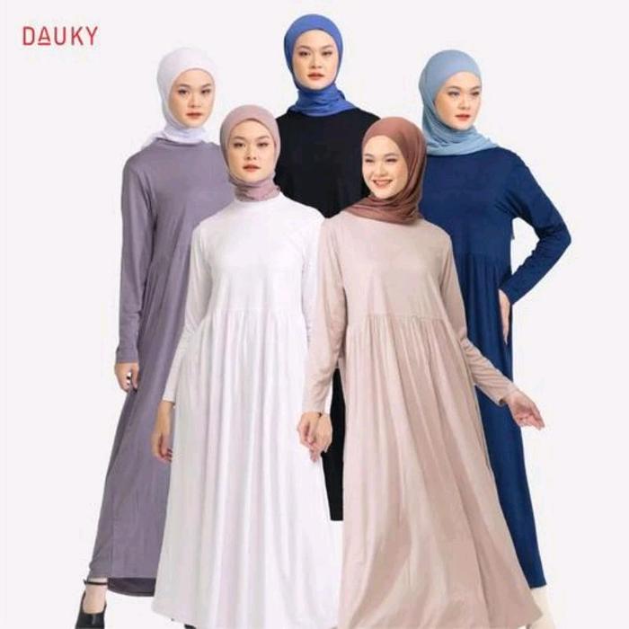 Gamis Polos Rayon Spandeks Dauky Inner Dress Laudya Basic