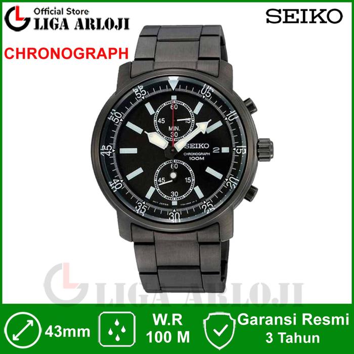SEIKO SNN229P1 Jam Tangan Pria Analog Chronograph Lumibrite Original SNN229 SNN229P