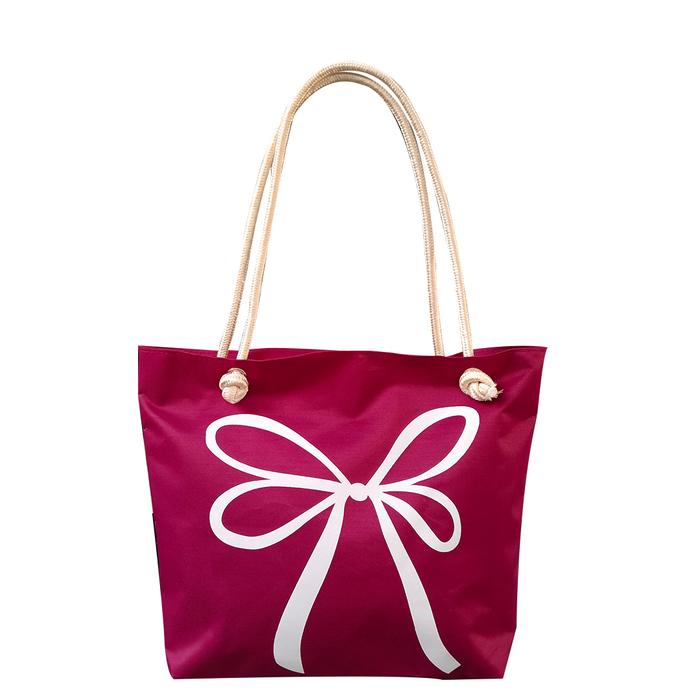 Tas Wanita Totebag Canvas Tas Ibu Motif Pita Besar Resleting Tali Sumbu Premium