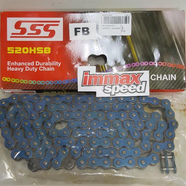 SSS 520HSBT Warna Merah Hijau Biru 120L Heavy Duty Touring Chain Rantai Rante 520 520h 520 hsb hsbt