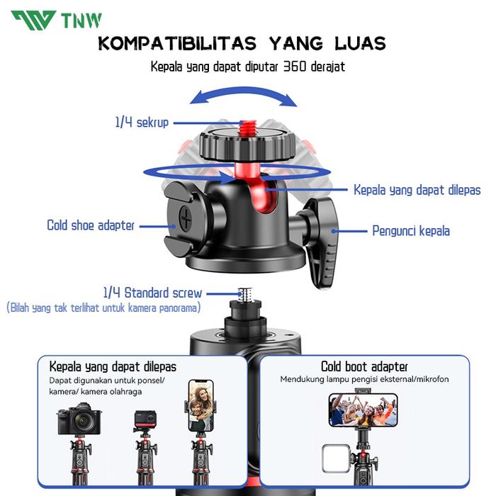 TONGSIS SELFIE R1S TRIPOD LAMPU LED