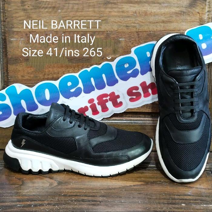 NEIL BARRETT,  MADE IN ITALY,  SIZE 41, INSOLE 265, RAJUT KOMBINASI KULIT,  (SECOND)