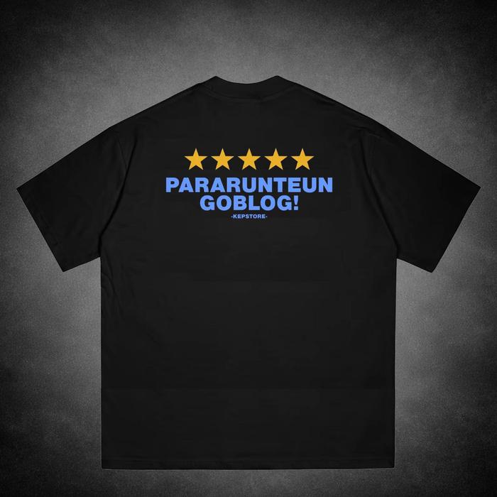 [COD] Kaos Oversize "Pararunteun Goblog" Santai Edition Goblog Edition - BLACK, S