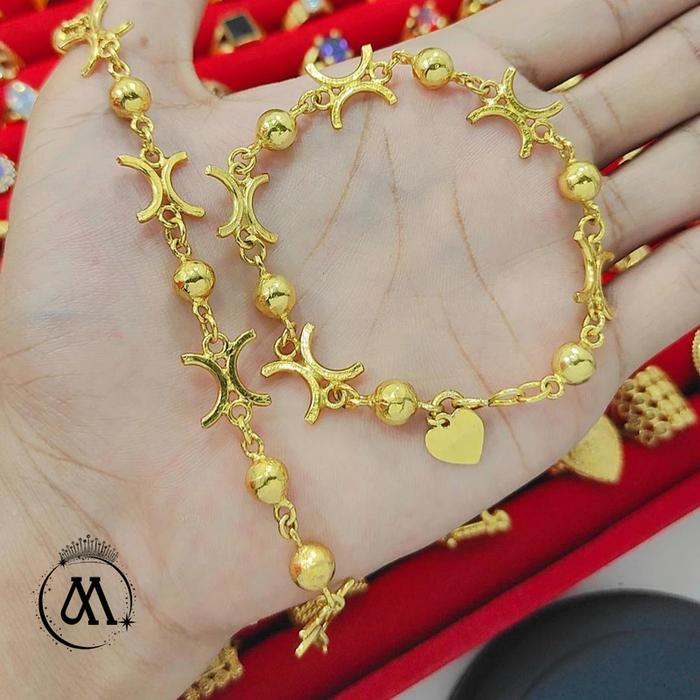 Gelang Boba Chanel Perhiasan Emas Lapis Kristal
