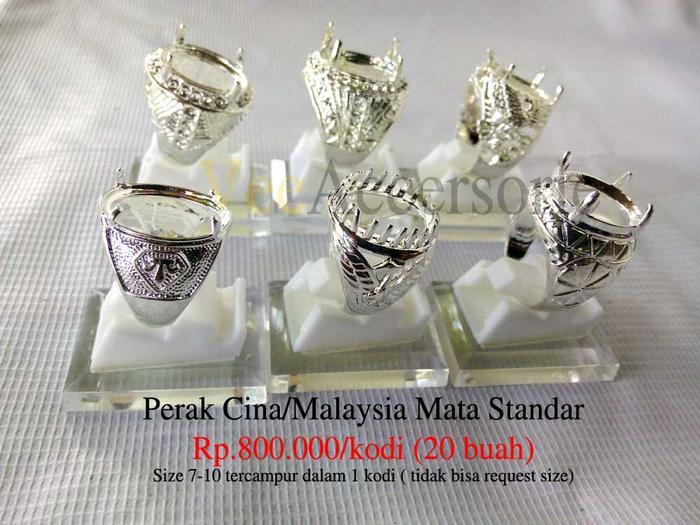 Grosir Ring / Emban Cincin Perak Malaysia / Cina Mata Standar