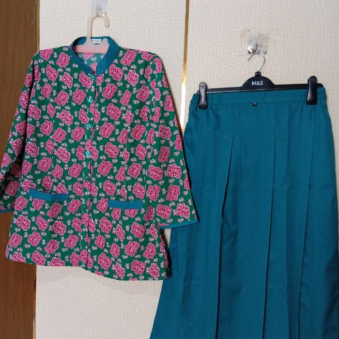 seragam bkmm sanwos, setelan atas bawah tosca/ seragam bkmm nasional.+ jilbab