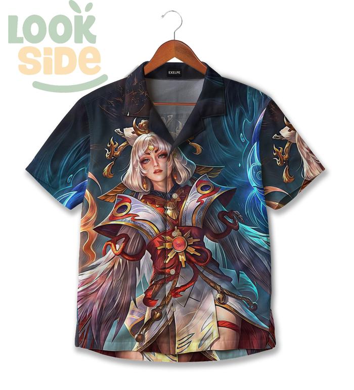 LOOKSIDE Kemeja Gaming LUNOX – Kemeja Mobile Legends – Desain Hero MLBB Keren Bahan Adem Premium | L
