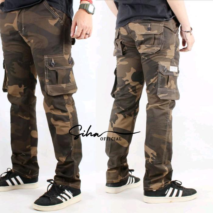 CELANA CARGO PRIA LORENG ARMY- CARGO PANJANG PRIA ARMY LORENG
