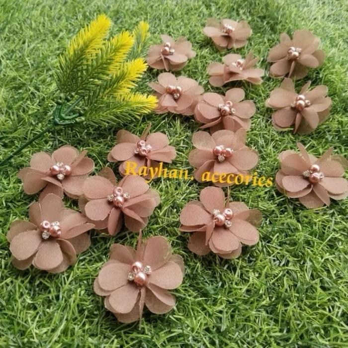aplikasi  bunga organza 3d/bunga organza tempel