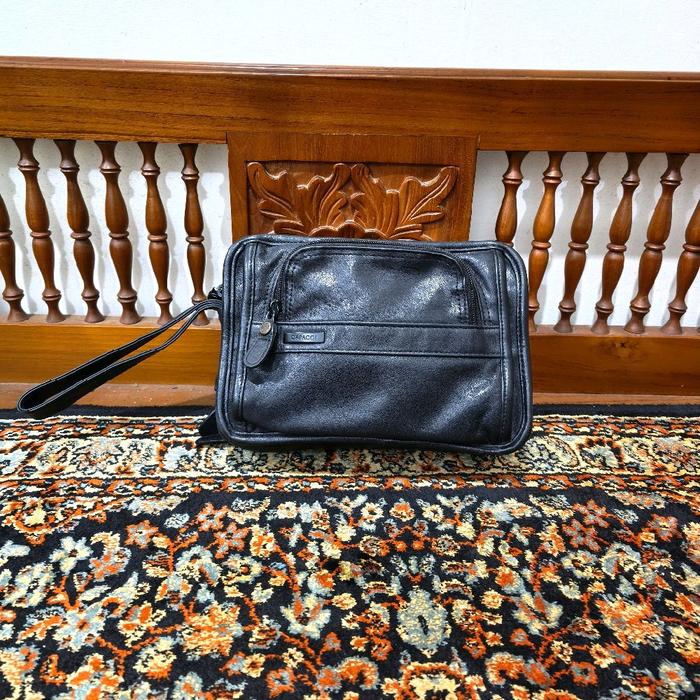 pouch tas tangan capacci kulit asli