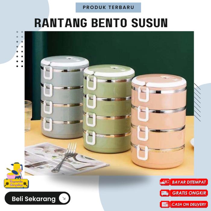 Dapurku Lengkap -Kotak Makan Rantang Makan Siang Stainless Susun Bento Besar Rantang Makan