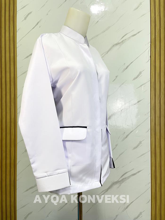 BAJU DINAS WANITA PUTIH LIST HITAM/BAJU ASN