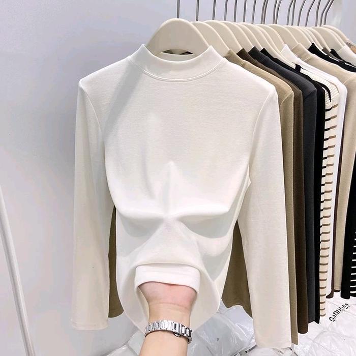 Manset Inner Atasan Wanita Lengan Panjang Ramping Elegan | Manset Premium Wanita Setengah Turtleneck