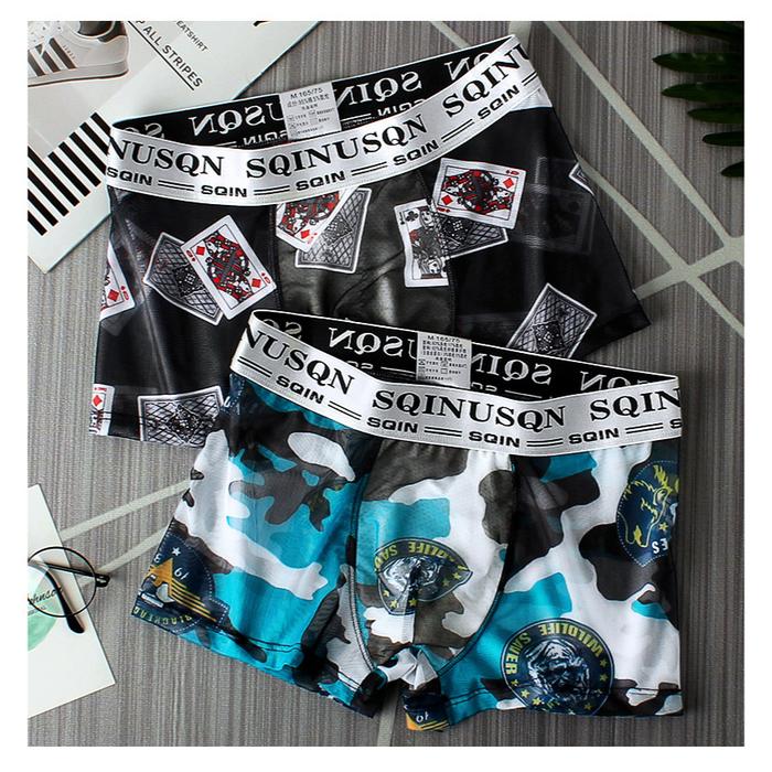 ~Harga Special~ Celana Dalam Pria Import Premium Model Boxer/Trunk Transparan motif Sempak Sultan Ka