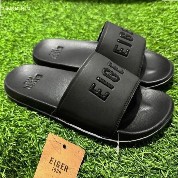 Sandal Eiger001 ORIGINAL SANDAL SLIP ON EIGE R NORTE 1.0 SLIDER BLACK- EIGER1989 100% ORI Sendal Pri