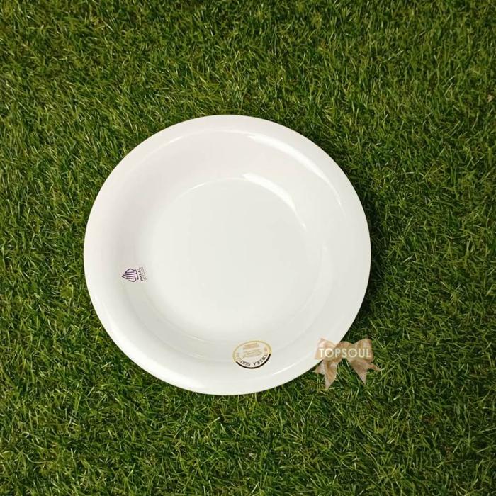 PUTIH Piring Lontong 9 Inch Horeka Bulat Melamine Golden Dragon P6209