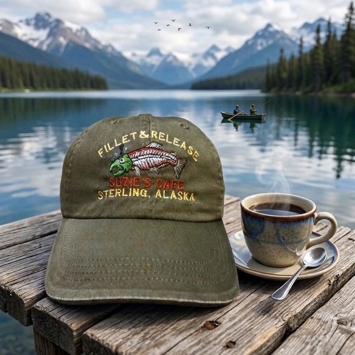 Topi Vintage Mancing Ikan Alaska Port Authority Original Second Warna Hijau Army