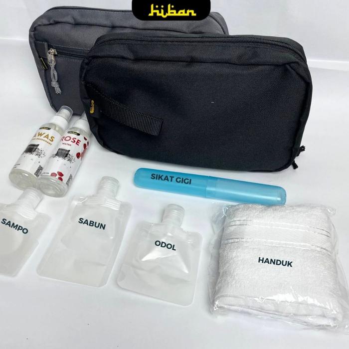 Tas Handsbag Peralatan Mandi Traveling Perlengkapan Haji dan Umroh Hiban