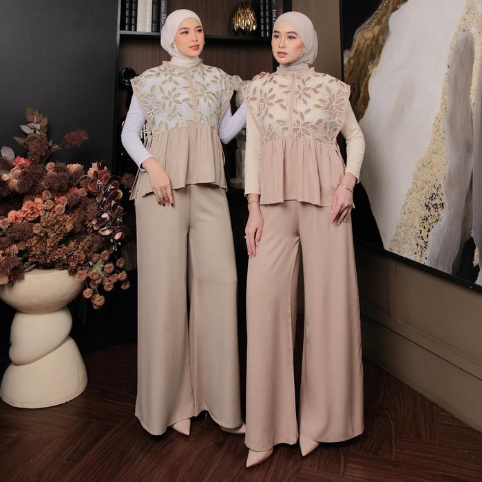 Dumma.id One Set Pakaian Wanita Hisana Tifany Kill Mix Wool Chemical Setelan Mewah