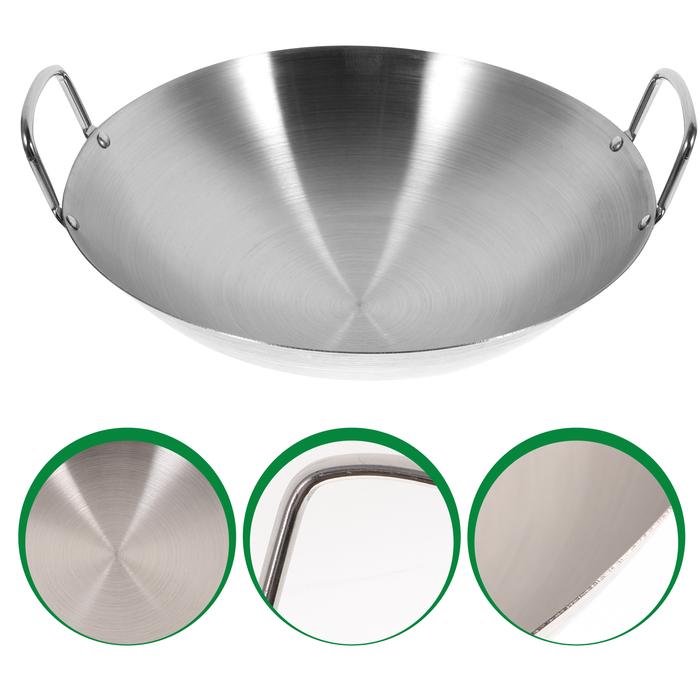 Stainless Steel Wok Dual Handled Wok Round Bottom Wok Traditional
