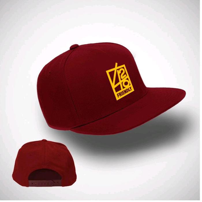 Topi Snapback Distro Logo 5 Oranye Original branded impor premium pria wanita kasual termurah Hat ij