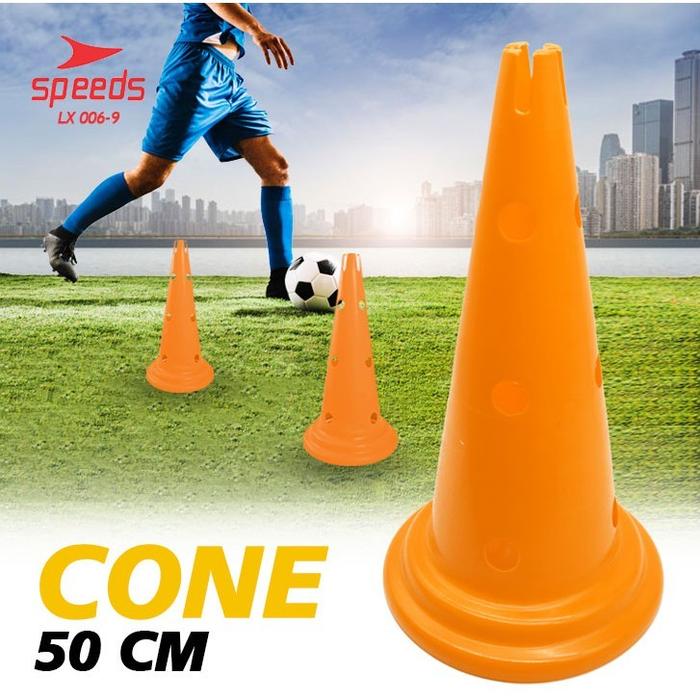 SPEEDS Cone Kerucut isi 1 Trafic Lubang bola kaki training futsal Tiang Latihan Bola 50cm 006-9