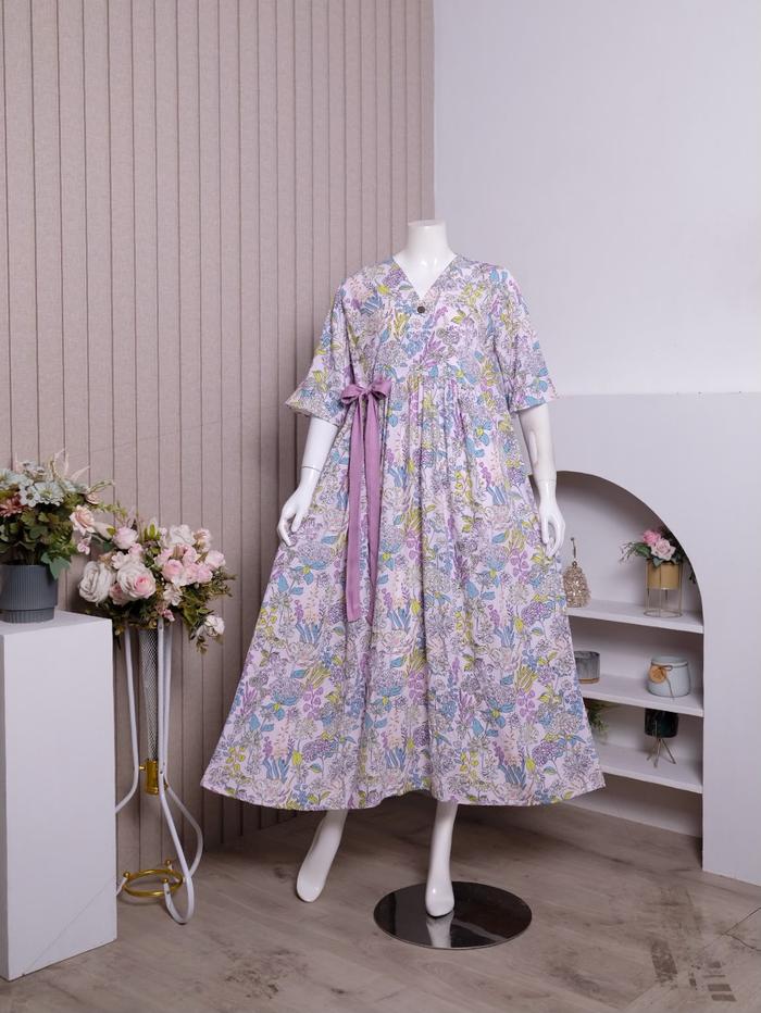 Zoraya Ayla Long Dress Daster Andin Rayon Premium Remaja Bumil Busui Terbaru Baju Tidur Wanita Kekin