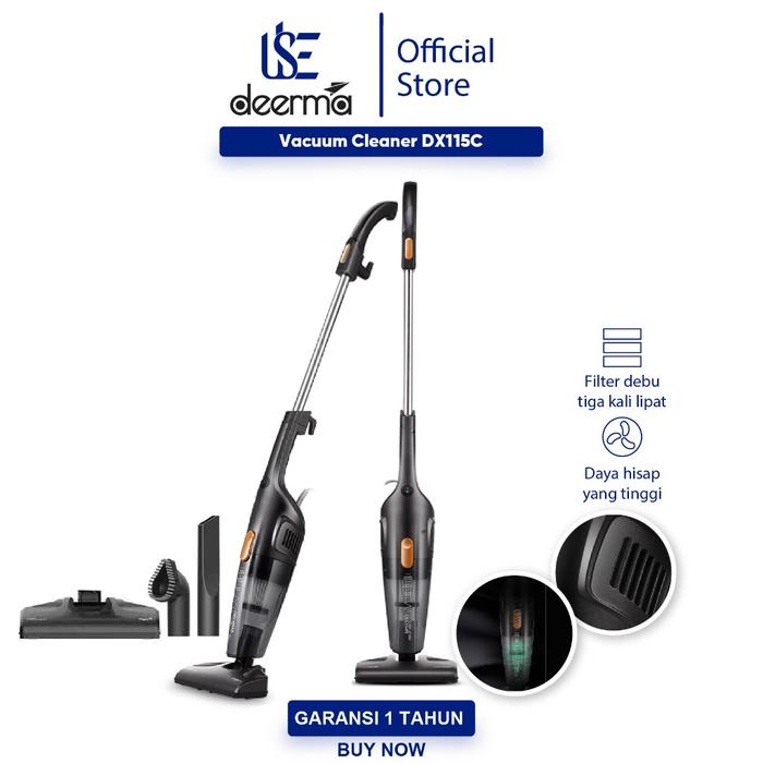 Deerma DX115C Vacuum Cleaner 15kPa Portable Handheld 2 In 1 Silent Penyedot Debu Home