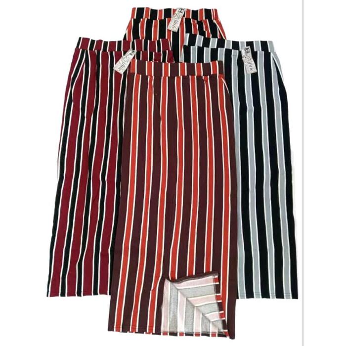 Rok Span Wanita Garis Salur | Span Knit | Span Scuba