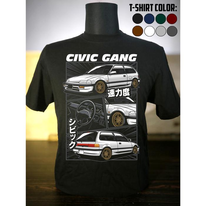 Kaos Mobil Civic Nouva Putih Katun Premium - CAR_0012