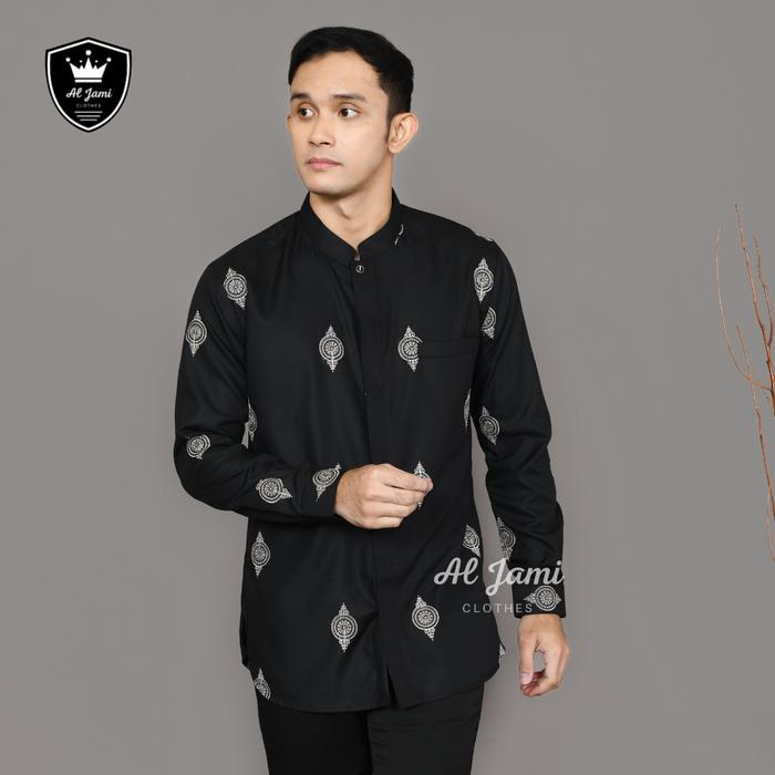 AL -JAMI ABBAS kemeja koko sultan premium full bordir batik mewah lengan panjang katun toyobo SEO mu