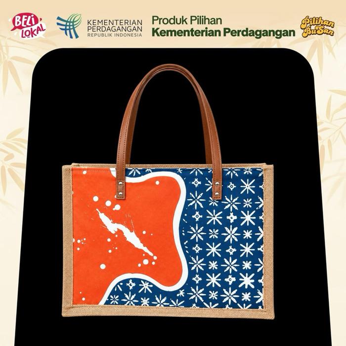 Ghaniya Bag - Tas Wanita Unik dengan Kain Goni Laminasi dan Batik
