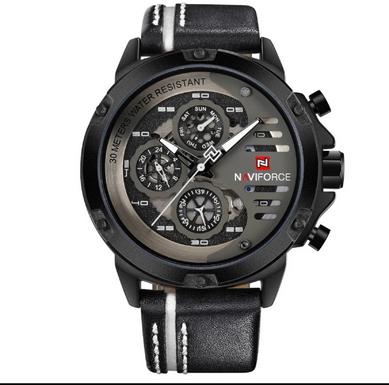 Naviforce ORIGINAL NF9110M | Anti Air Jam Pria | Water Resist Tahan Air ORI 9110 Kulit Chrono Aktif