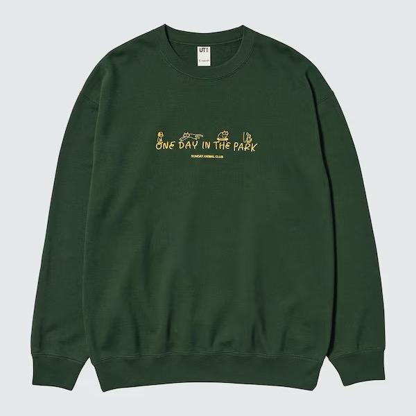Crewneck Uniqlo × Yu Nagaba UT Sweatshirt Kode 02 - Hijau Botol