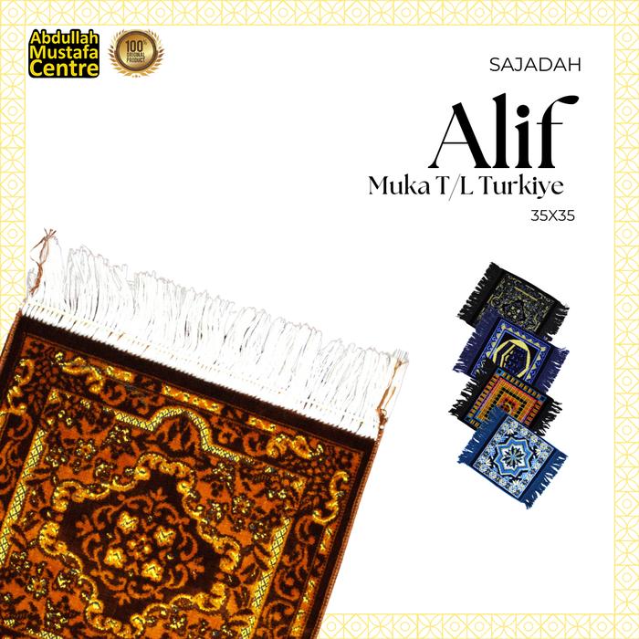 (70pcs)SABLON SAJADAH  ALIF MUKA  TURKIYE 35X35