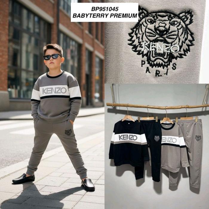 Kenzo Anak Laki Laki Hui BP951045 BabyTerry Premium Jaket dan Celana Setelan