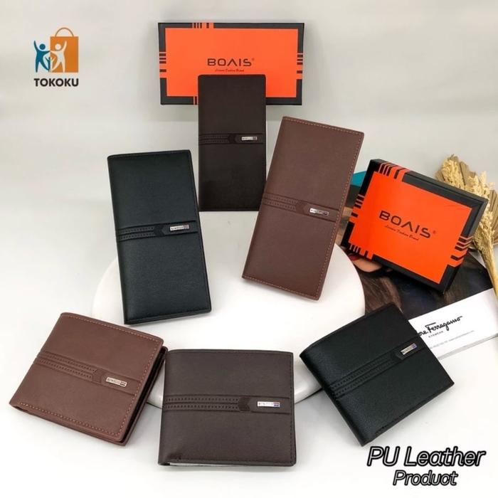 ￼Bovis 07 Dompet Lipat Pria Kulit PU Premium Quality Dompet Laki-Laki Import Kartu Uang Cowok