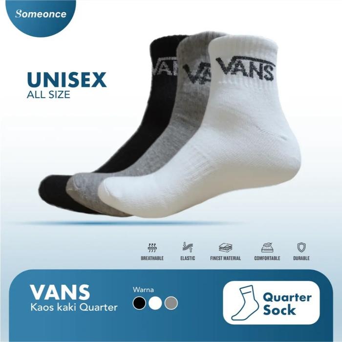 VANS SOCK QUARTER ORIGINAL/VANS SOCK QUARTER /KAOS KAKI VANS ORIGINAL INDONESIA BNWB 100%