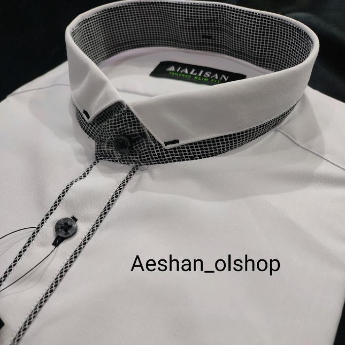 Kemeja Pria Alisan Krah Koko SLIMFIT Lengan Panjang