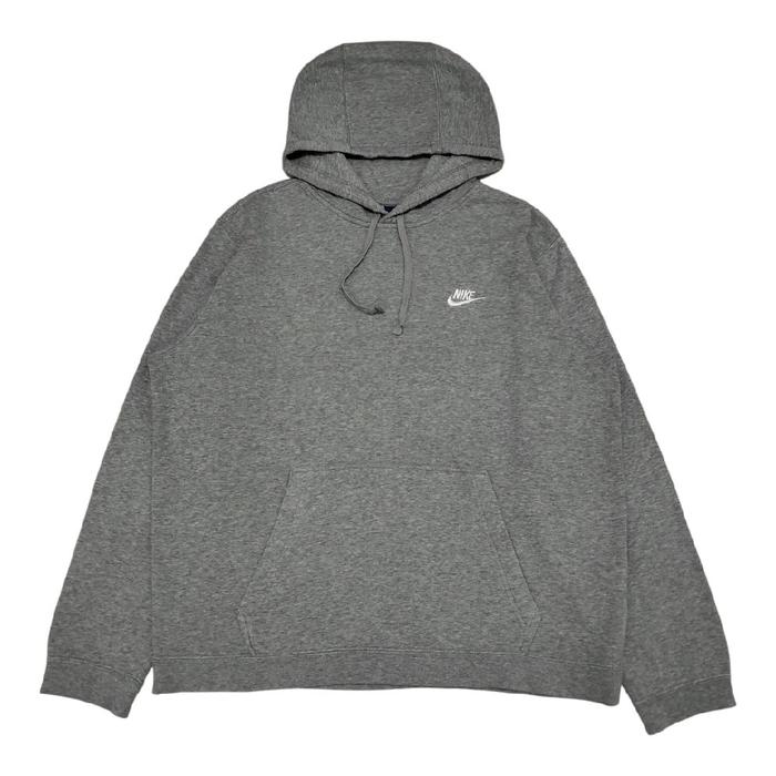 Hoodie Nike Logo Small Swoosh Bordir Abu / Grey Second Original
