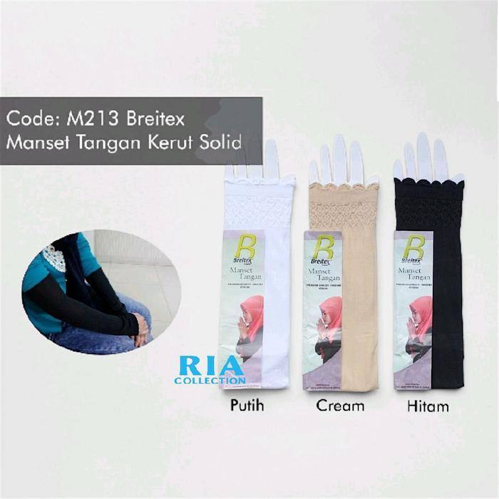 3 Pasang Manset Lengan Kerut Muslim Handsock Deker Lengan Breitex M213 Wanita